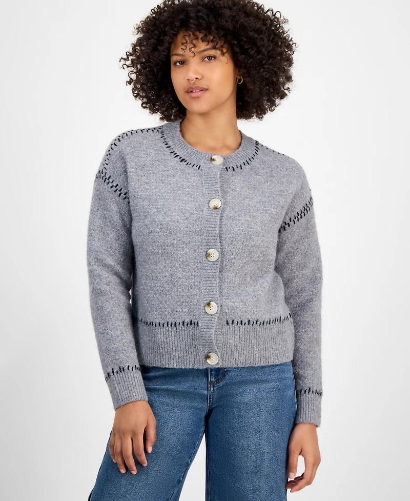 And Now This Women's Whip Stitch Button-Front Cardigan, Macy's Exclusive