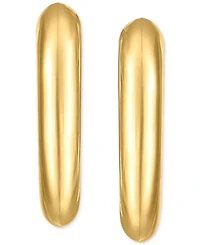 Polished J-Hoop Extra Small Huggie Hoop Earrings in 10k Gold, 0.375"