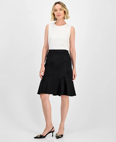 Kasper Faux-Suede Flared Pull-On Skirt, Regular & Petites