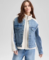 And Now This Women's Fleece Denim Jacket, Macy's Exclusive