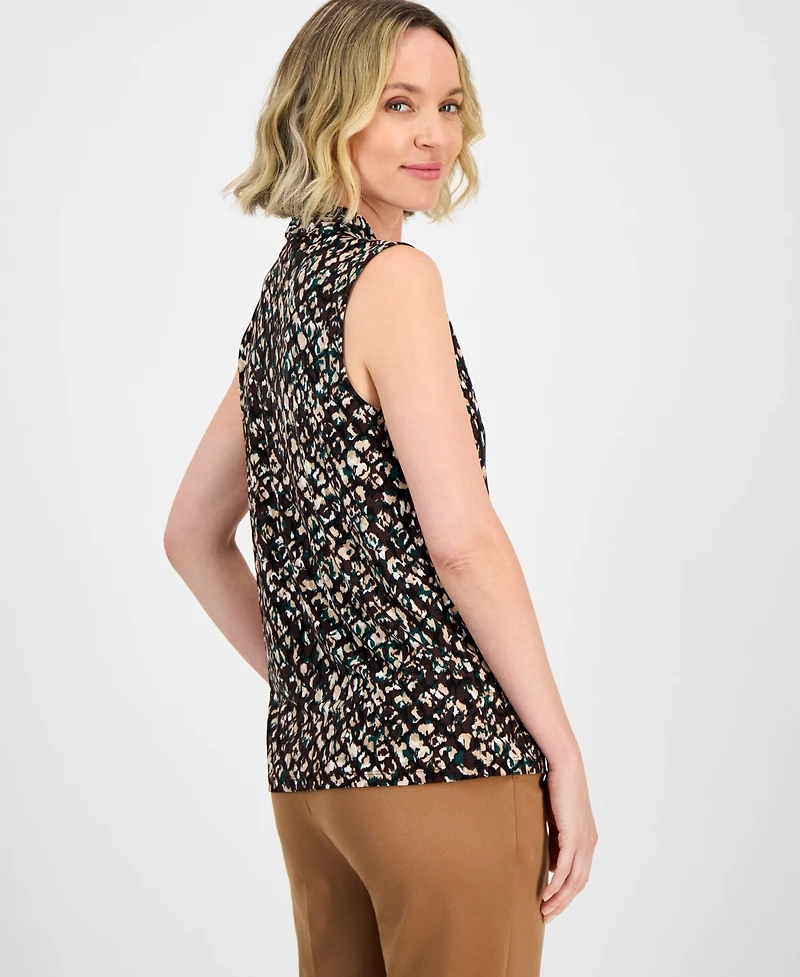 Kasper Women's Floral-Print Hidden-Placket Blouse