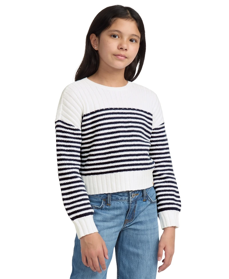 abercrombie kids Girls Striped Crewneck Sweater