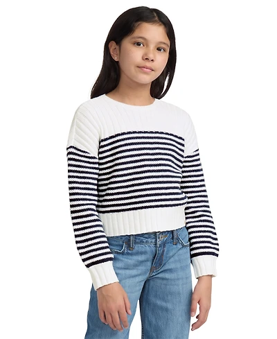 abercrombie kids Girls Striped Crewneck Sweater