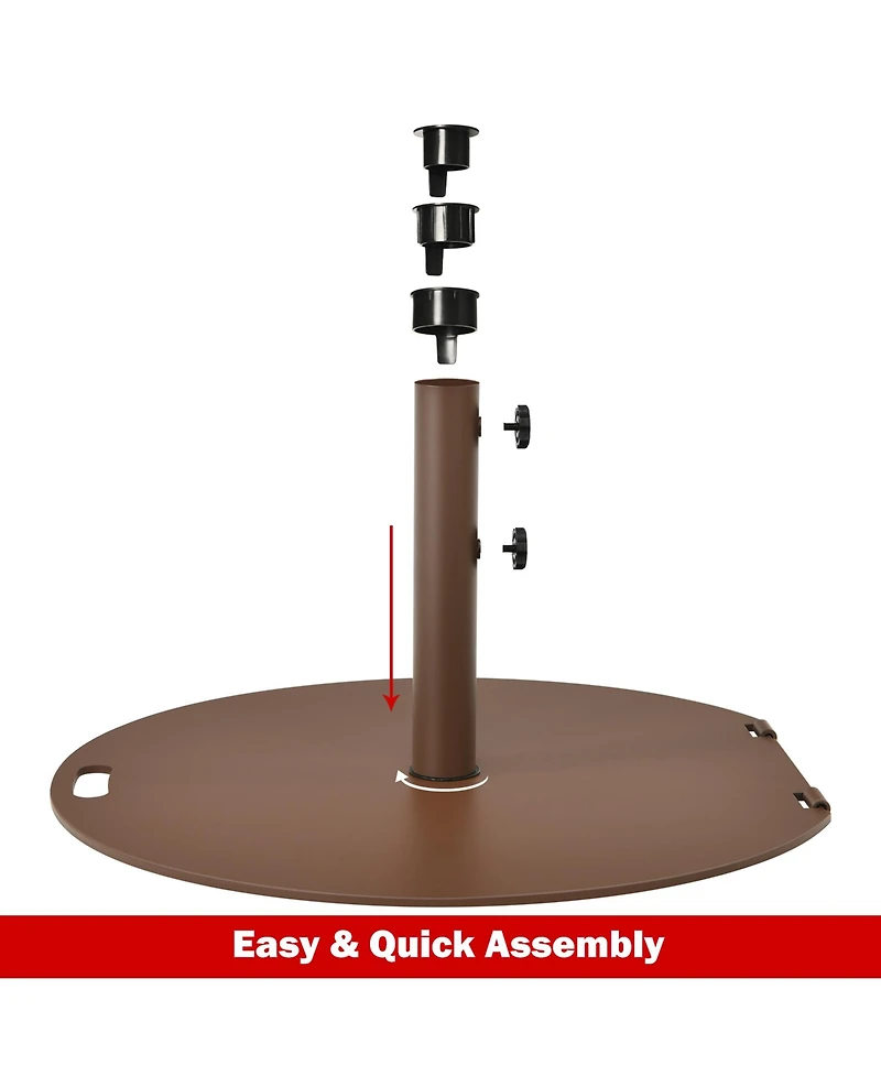 Gymax Round Weighted Patio Umbrella Base Stand lbs w/ 3 Adapters