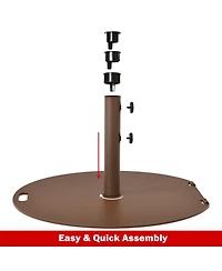 Gymax Round Weighted Patio Umbrella Base Stand lbs w/ 3 Adapters