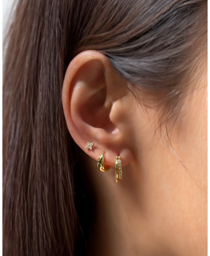 Zoe Lev Mini Dome Huggie Earrings