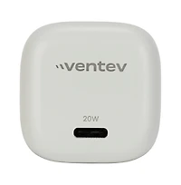 Ventev 20W Ultrafast Usb C Universal Mini Wall Charger and Usb C to Apple Lightning High Speed Cable-White
