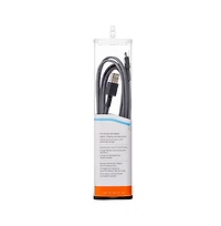 Ventev Flat Usb A to Micro Usb High Speed Tangle-Free 6 Foot Cable-Gray