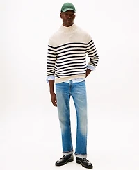 Tommy Hilfiger Men's Breton Stripe Mockneck Sweater