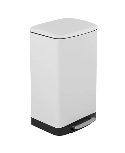 10.6 Gal./40 Liter Stainless Steel Rectangular Step-on Trash Can for Kitchen