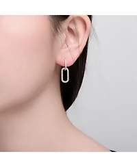 Rachel Glauber Two Tone with Clear Cubic Zirconia Drop Earrings