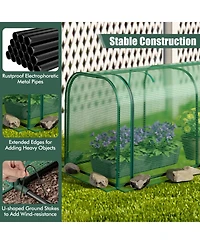 Costway Wood Raised Garden Bed with Greenhouse Cover Mini Portable Greenhouse Kit