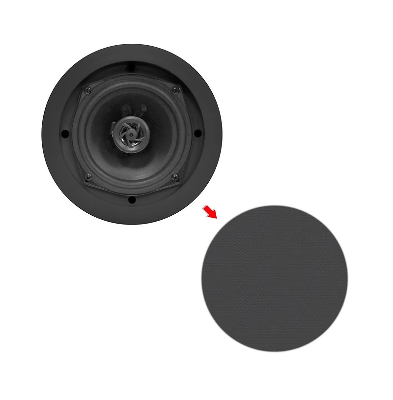 Pyle In-Wall / In-Ceiling Dual 6.5-inch Speaker System, 2-Way, Flush Mount (Black)