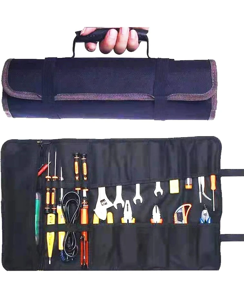 Xdovet 23 Pocket Tool Bag Roll Up for Men Birthday gifts, Portable Tool Storage with Zipper Pouch, Compact Small Toolbag for Handyman Rv Owners, Fathe