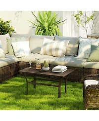 Outsunny Outdoor Table, All-Weather Patio Table,