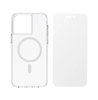 Case-Mate Protection Pack MagSafe Case and Glass Screen Protector for Apple iPhone 14 Pro Max-Clear