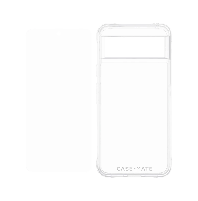Case-Mate Protection Pack Tough Case and Glass Screen Protector for Google Pixel 8-Clear