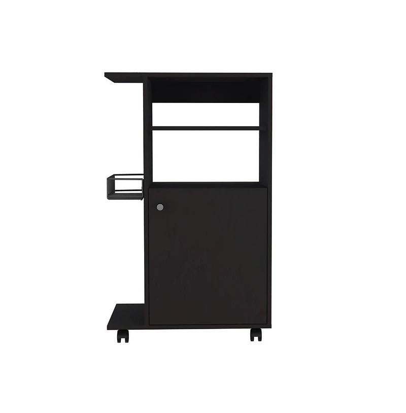 Slickblue Contemporary Rolling Kitchen Cart with Storage Shelves and Locking Wheels