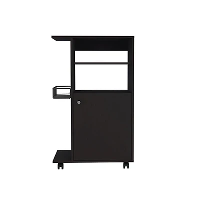 Slickblue Contemporary Rolling Kitchen Cart with Storage Shelves and Locking Wheels