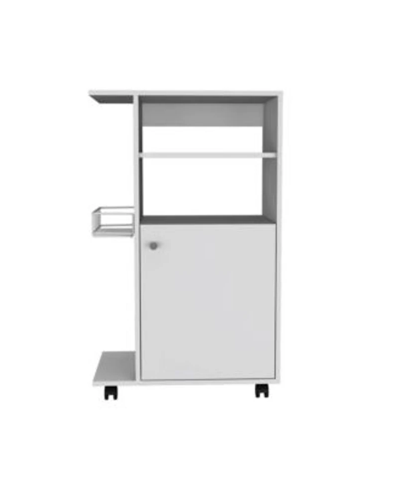 Slickblue Contemporary Rolling Kitchen Cart with Storage Shelves Locking Wheels