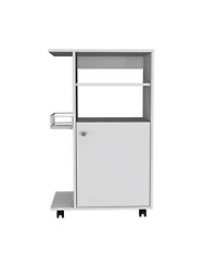 Slickblue Contemporary Rolling Kitchen Cart with Storage Shelves Locking Wheels