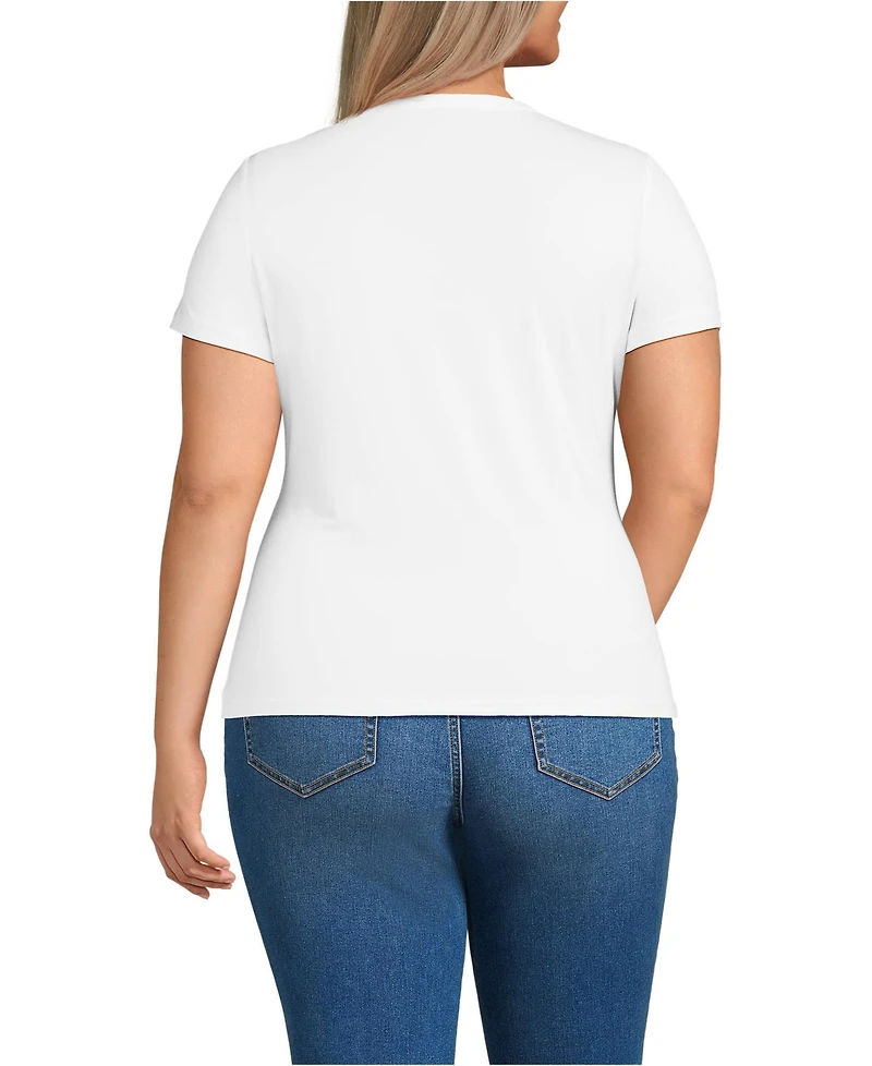 Lands' End Plus Short Sleeve Cooling Crew Neck T-Shirt