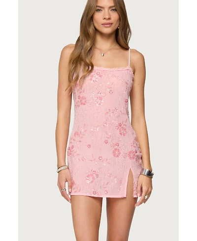 Edikted Women's Romey Beaded Chiffon Mini Dress