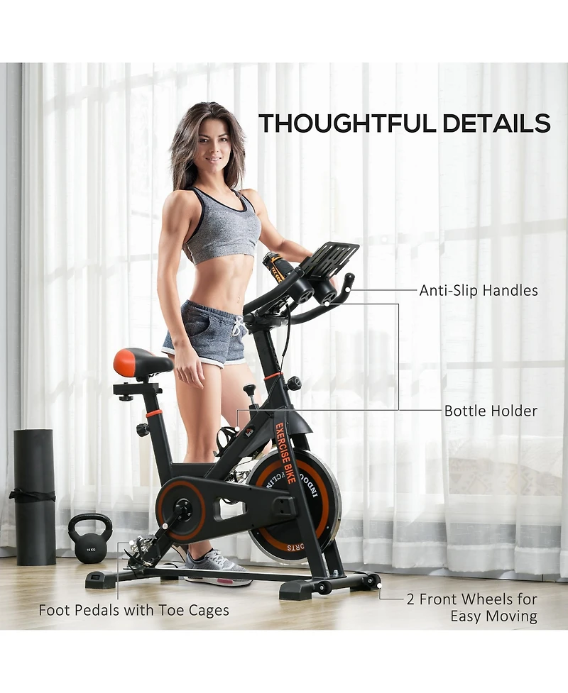 Soozier Adjustable Exercise Bike, Flywheel Indoor Stationary Bike