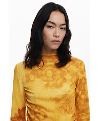 Desigual Women's Long fine watercolor sweater