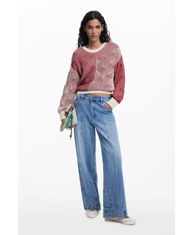 Desigual Women's Two-tone knit sweater