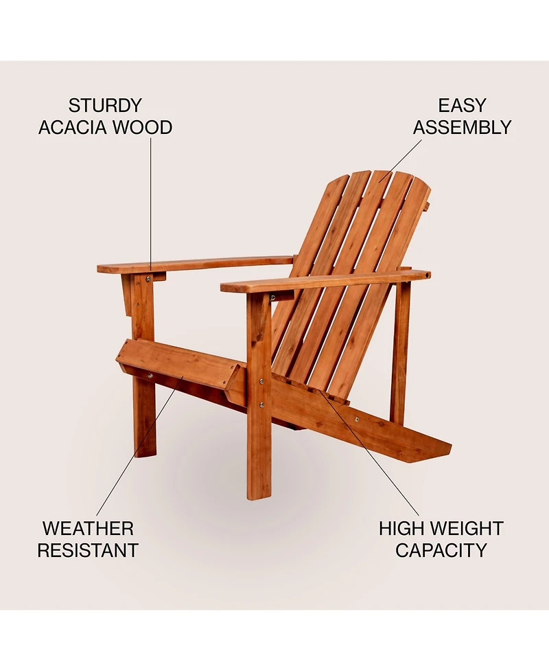 Jonathan Y Westport Outdoor Patio Traditional Acacia Wood Adirondack Chair