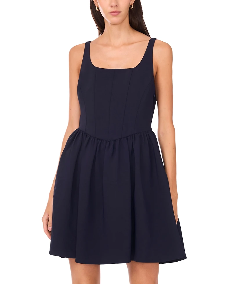 CeCe Women's Sleeveless Corset Bodice Mini Fit & Flare Dress