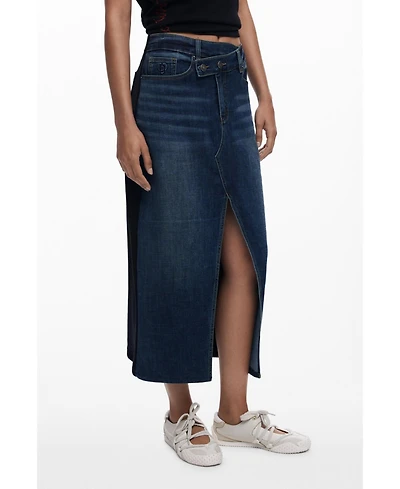 Desigual Women's Combined denim midi skirt