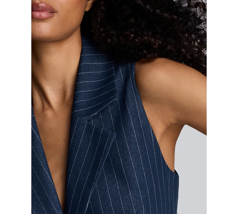 Kenneth Cole Women's Pinstripe Sleeveless Vest