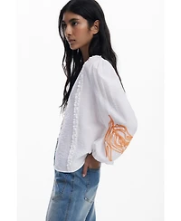Desigual Women's Balloon blouse with leaves
