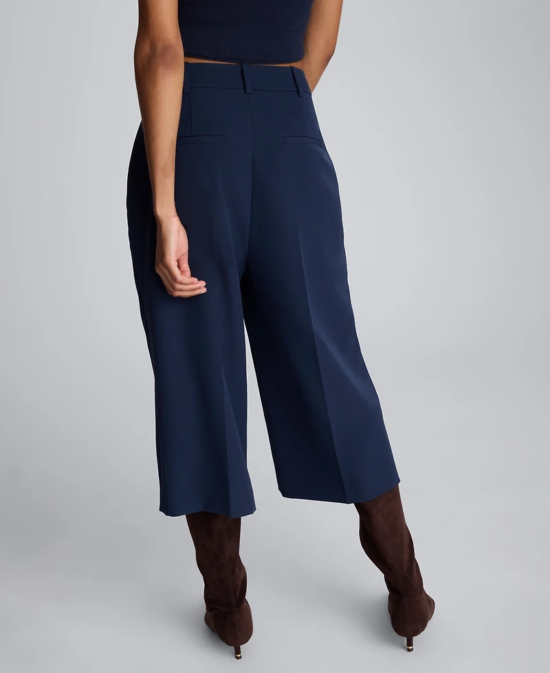 Kenneth Cole Women's High-Rise Wide Leg Culottes Pants