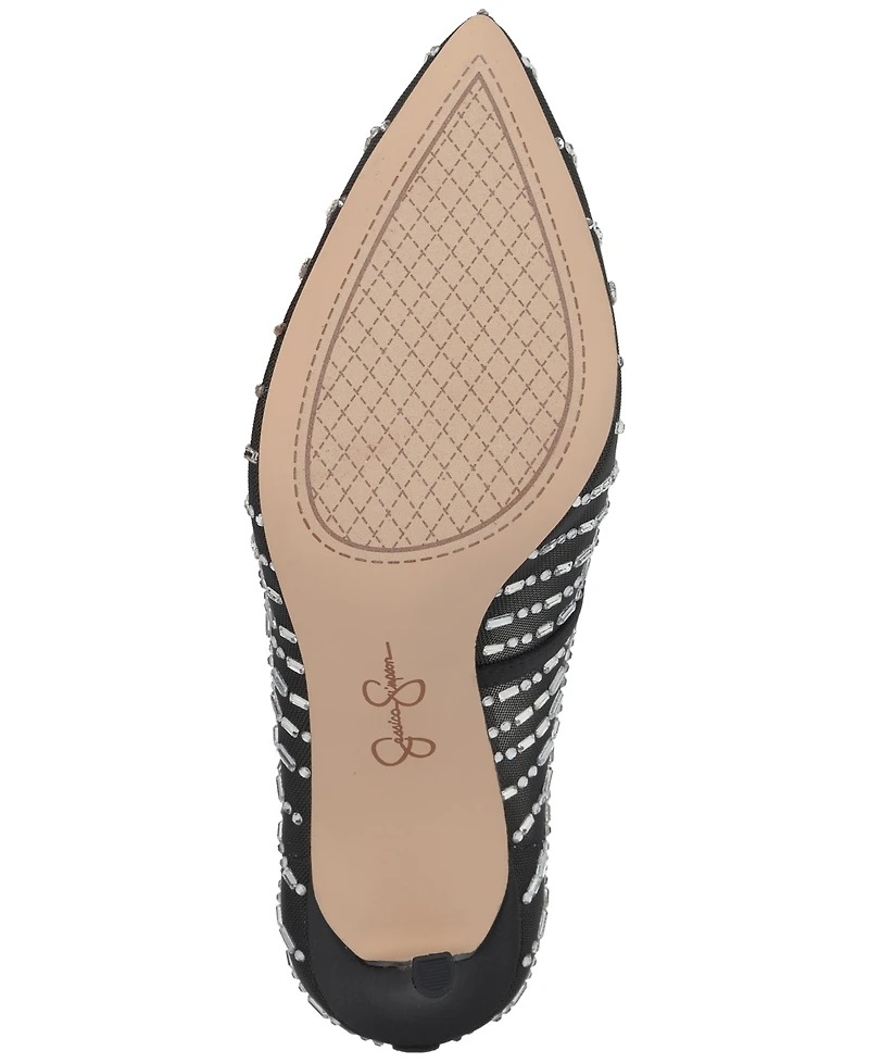 Jessica Simpson Women's Piviano Rhinestone Mesh Pumps