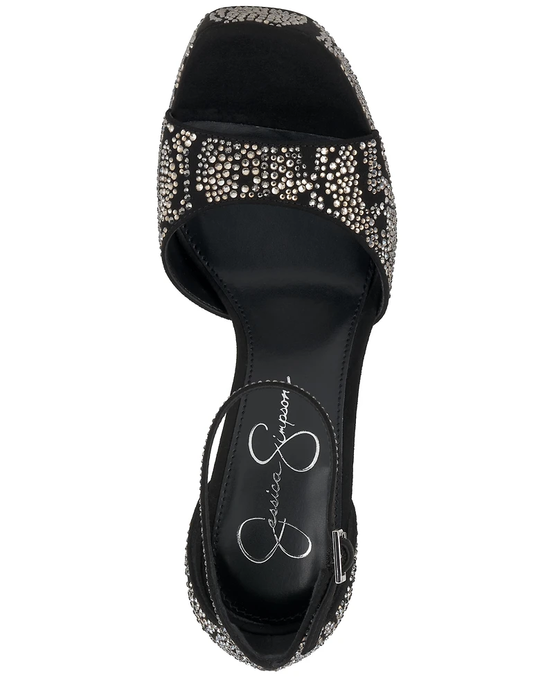 Jessica Simpson Women's Telxia Rhinestone Blade-Heel Platform Dress Sandals