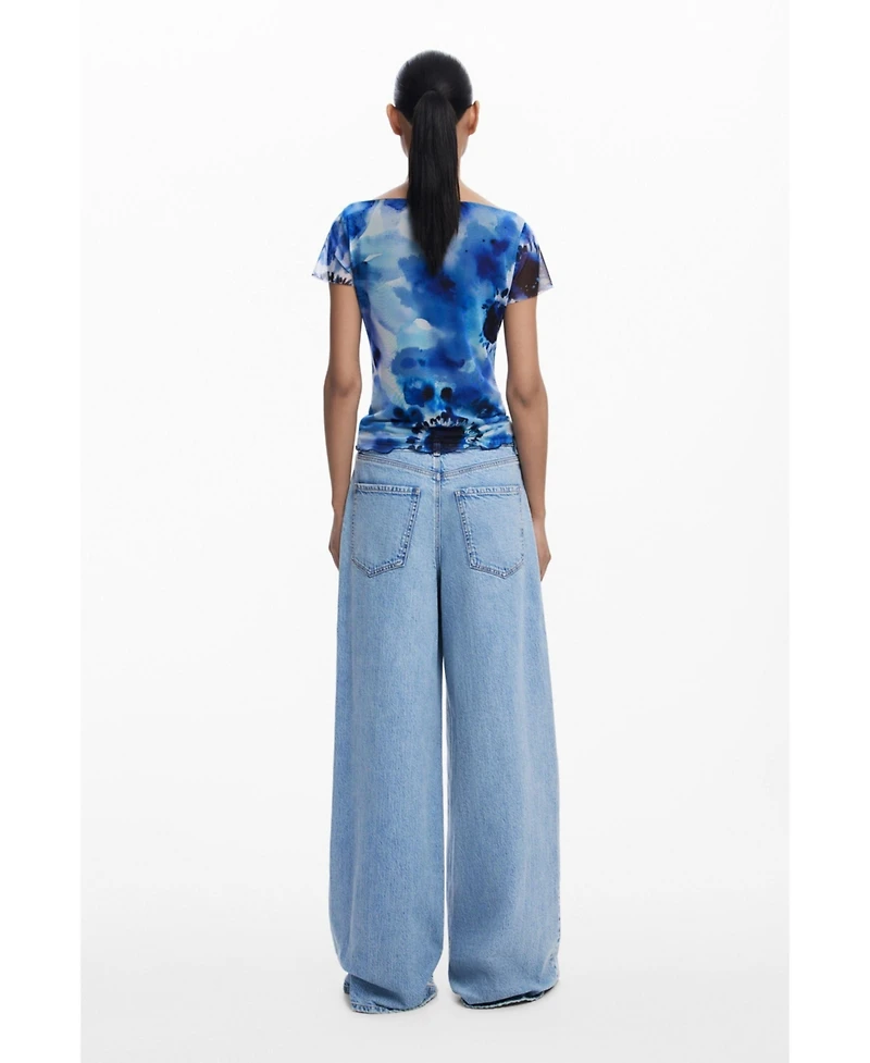 Desigual Women's Ribbed tulle T-shirt