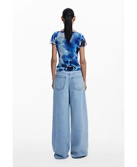 Desigual Women's Ribbed tulle T-shirt