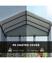 PawHut Outdoor Dog Kennel, Dog Playpen Enclosure with Roof