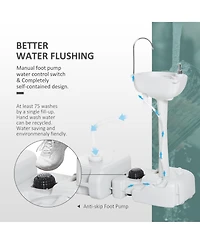 Outsunny kleankin Portable Camping Sink Hand Wash Station Basin with 4.5 Gallon Tank 6.3 Gallon Recovery Tank & Soap Dispenser for Rv,Outdoor,Indoor,