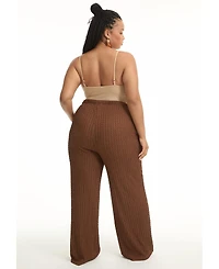 June + Vie Women's Plus Knitted Pull-On Pants
