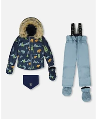 Deux par Baby Boy Two-Piece Play Snowsuit Blue Gray - Baby|Toddler