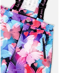 Deux par Big Girls Two-Piece Play Snowsuit Black Butterfly Print