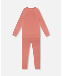 Deux par Girl Merino Wool Base Layer Set Dusty Pink - Toddler|Child