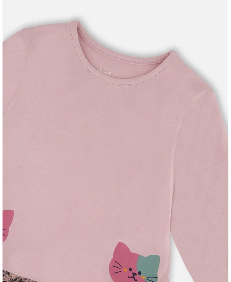 Deux par Girl Bi-Material Dress Dusty Pink - Toddler|Child