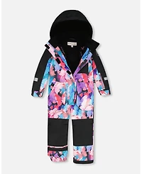 Deux par Girl One-Piece Play Snowsuit Black Butterfly Print
