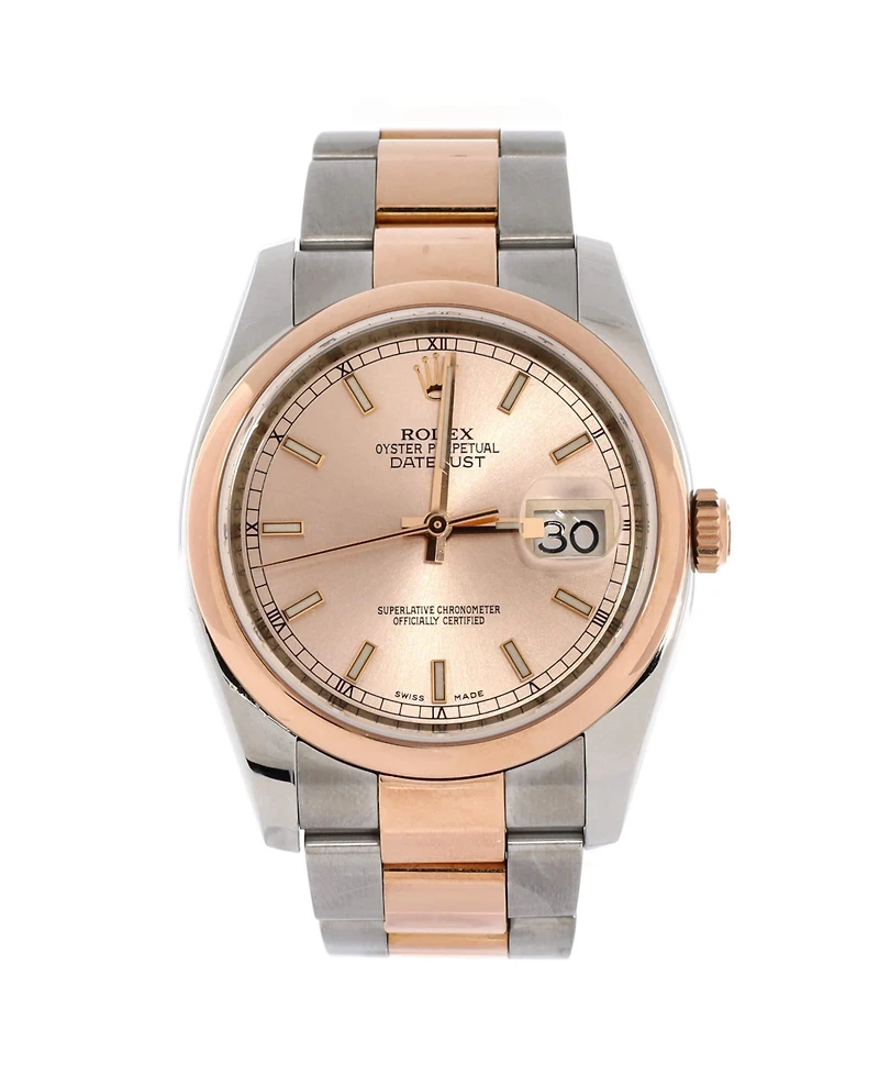 Pre-Owned Rolex Oyster Perpetual Datejust Automatic Watch in Stainless Steel and Rose Gold 36mm