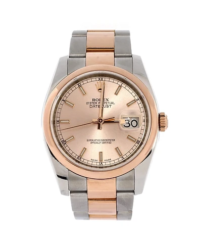 Pre-Owned Rolex Oyster Perpetual Datejust Automatic Watch in Stainless Steel and Rose Gold 36mm